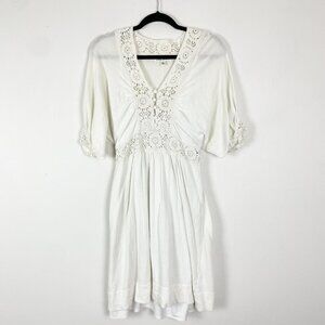 Y2K‎ Cottagecore Fairycore Banana Republic Bohemian Crochet Summer Dress M White